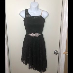 Curtain Call Dance Costume Black Lace W/ Belt